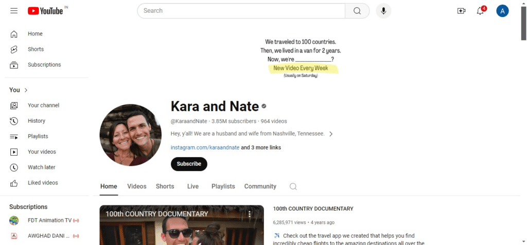 30 Best Travel Youtube Channels 11 Kara and Nate