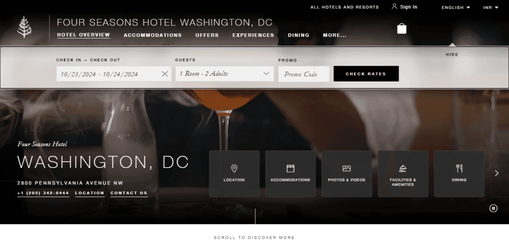 20 Best Places To Stay In Washington DC For Tourists 20 Four Seasons Hotel Washington, D.C Best Places To Stay In Washington DC For Tourists