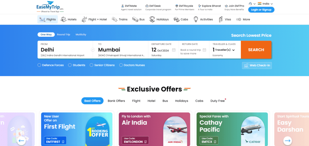 20 Best Flights Ticket Booking Website Worldwide 3 EaseMyTrip Best Flights Ticket Booking Website Worldwide
