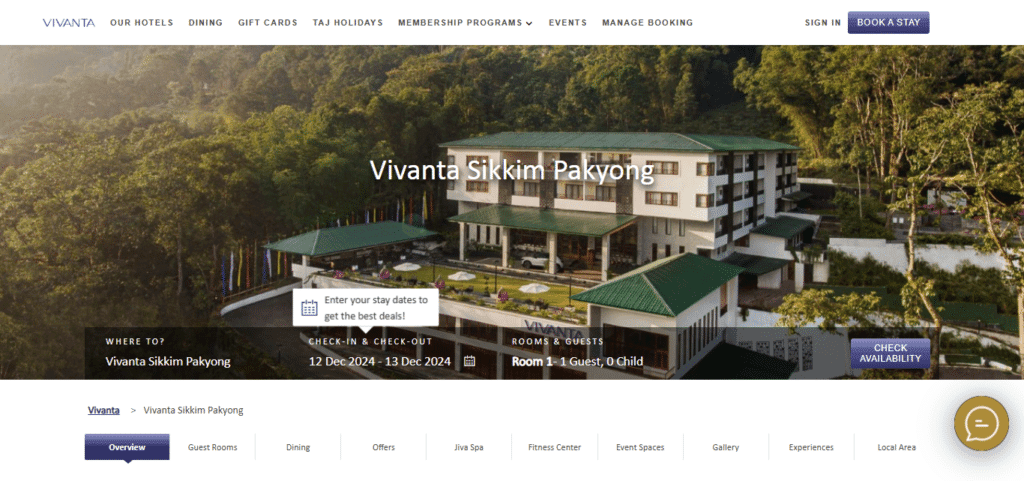 20 Best Hotel In Gangtok 2 Vivanta Sikkim Pakyong