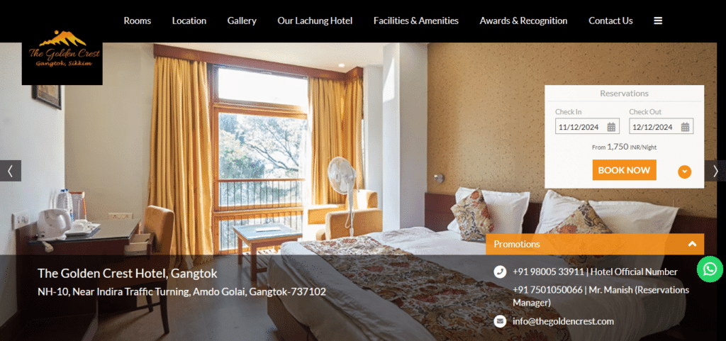 20 Best Hotel In Gangtok 21 The Golden Crest