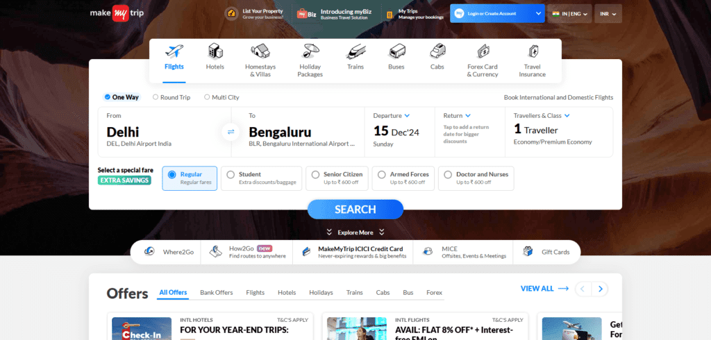 MakeMyTrip Best Hotel Booking Website In India