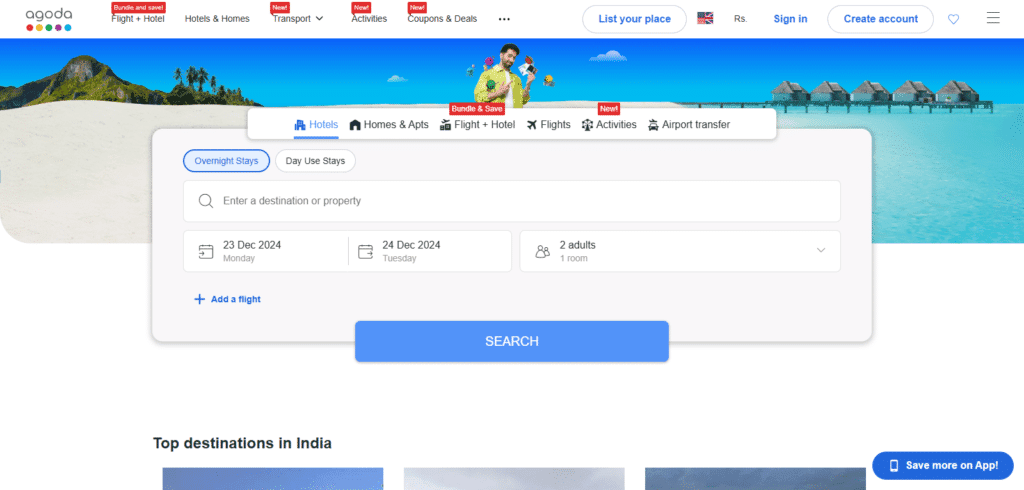 Agoda Best Hotel Booking Website In India