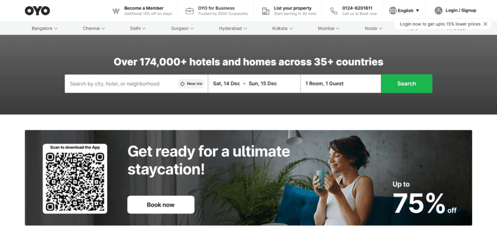 OYO Rooms Best Hotel Booking Website In India