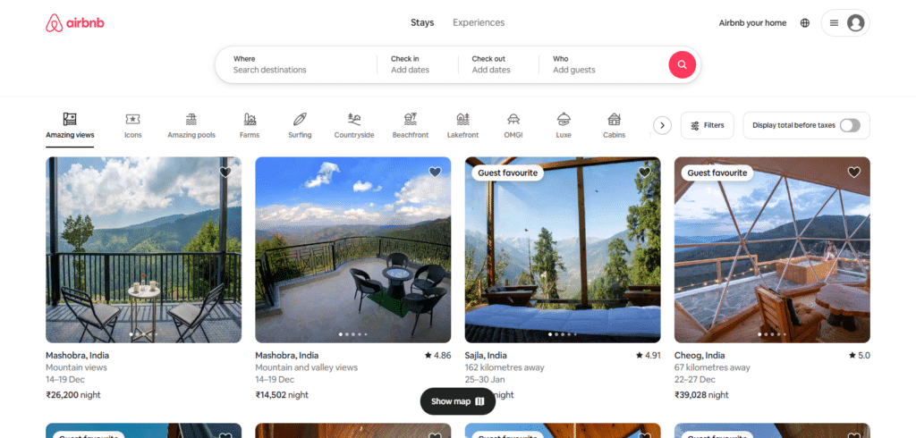 Airbnb Best Hotel Booking Website In India