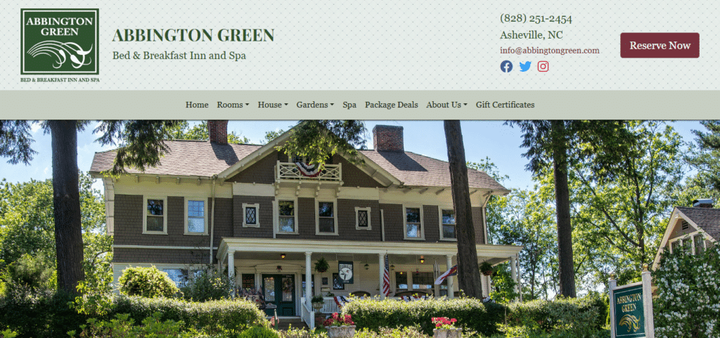 Abbington Green Bed & Breakfast Inn and Spa Best Hotel In Asheville NC