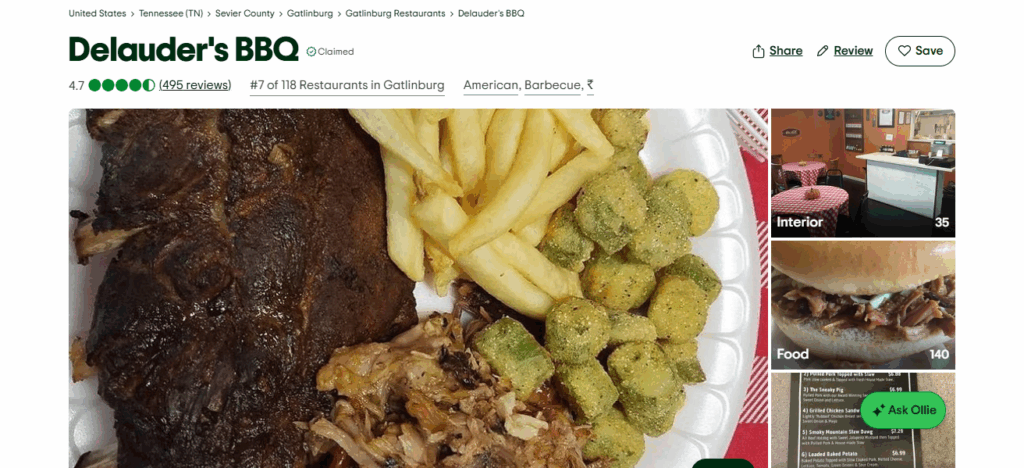 10 Best Restaurants In Gatlinburg, TN 11  Delauder's BBQ