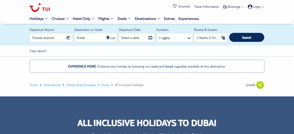 10 Flights and Hotel Packages To Dubai from London 5 TUI Holidays – Dubai All-Inclusive Packages