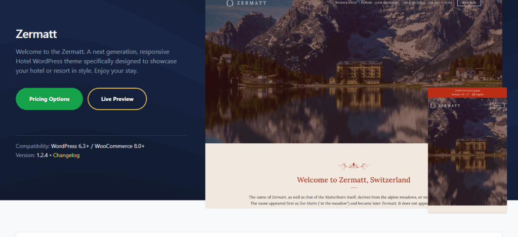 10 Best WordPress Themes for Travel Blogs In 2025 9 Zermatt