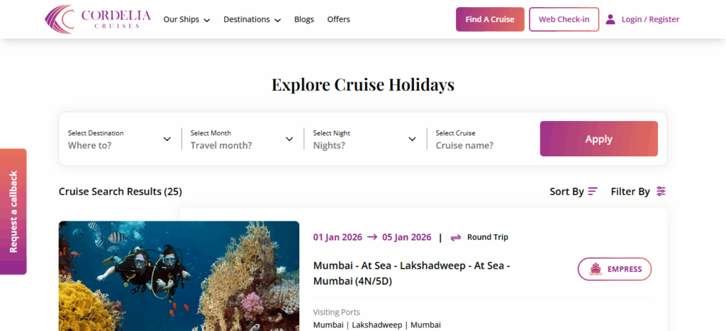 10 Best Budget Sea-Cruise Trips from India for 2025 3 Cordelia Cruise – Mumbai to Goa