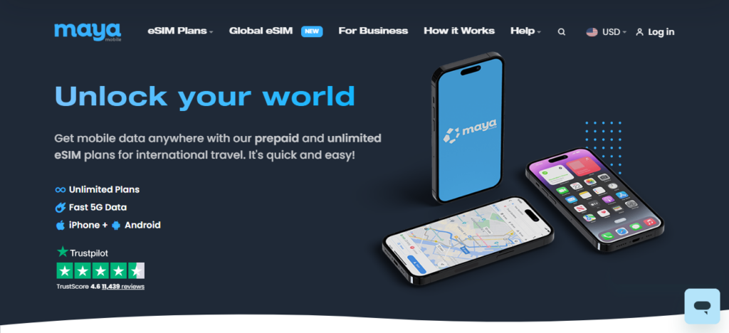 10 Best International eSIM Apps for Hassle-Free Travel 9 Maya Mobil