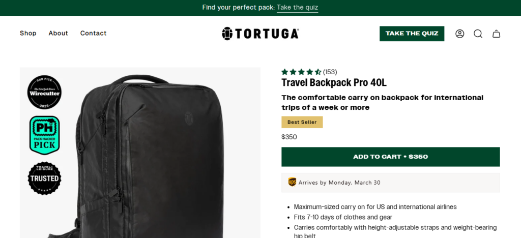 10 Best Travel Backpacks for Nomads, Hikers & Flyers 6 Tortuga Travel Backpack 40L