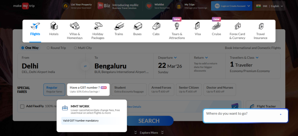 10 Best Travel Websites for Flights, Hotels & Packages 2 MakeMyTrip