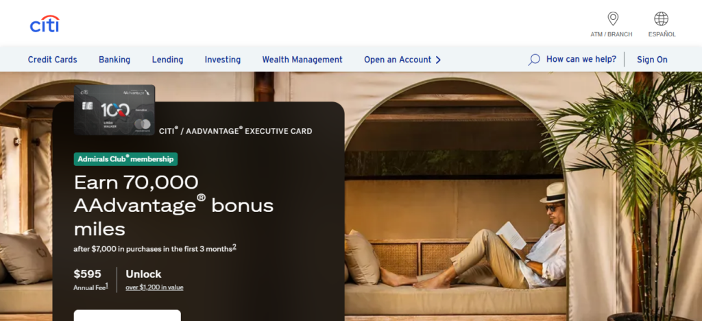10 Best Travel Credit Cards for Rewards & Lounge Access 5 Citi AAdvantage Executive World Elite Mastercard