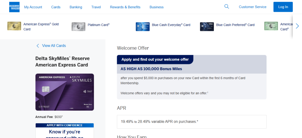 10 Best Travel Credit Cards for Rewards & Lounge Access 6 Delta SkyMiles Reserve American Express Card