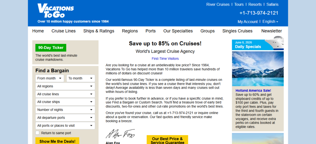10 Top Cheapest Cruise Booking Sites & Hidden Cruise Deals 3 2. VacationsToGo