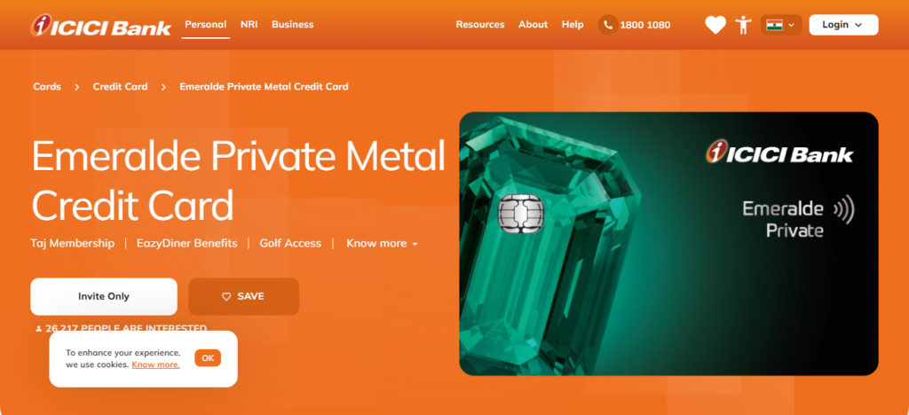 10 Best Airport Lounge Credit Cards With Unlimited Guest Passes 4 ICICI Emeralde Private Metal