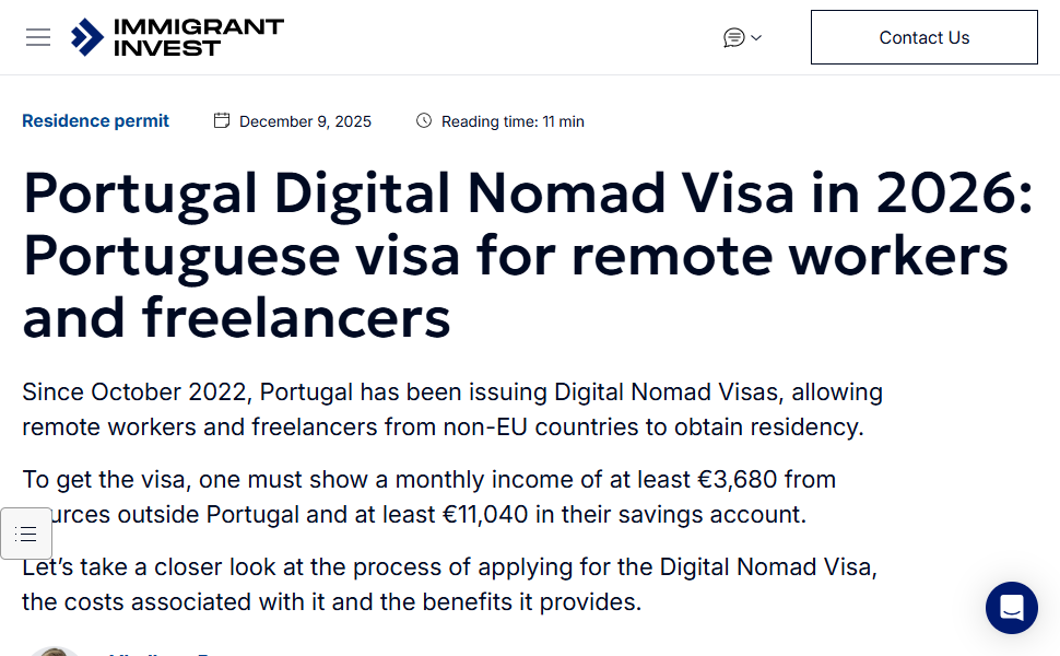 10 Best Digital Nomad Visa Programs for Remote Workers 3 Portugal Digital Nomad Visa
