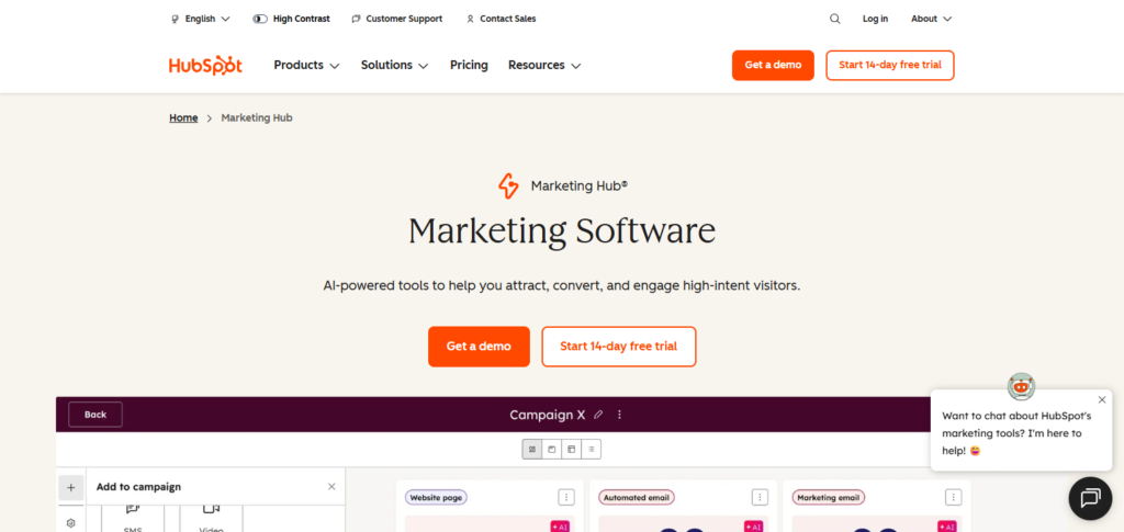 10 Best Hospitality Marketing Platforms to Grow Hotel Sales 4 HubSpot Marketing Hub