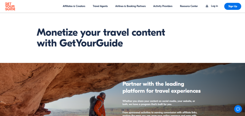 10 Best Travel Affiliate Programs to Earn More Online 9 GetYourGuide Affiliate Program