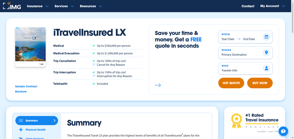 10 Travel Insurance Plans With Cancel for Any Reason Coverage 5 IMG Travel LX IMG
