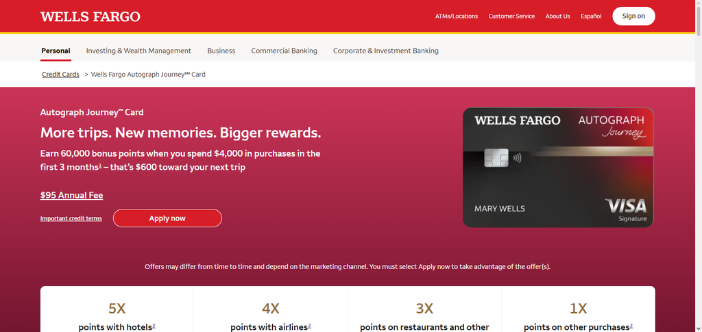10 Best Travel Credit Cards With No Foreign Fees in 2026 2 Wells Fargo Autograph Journey℠