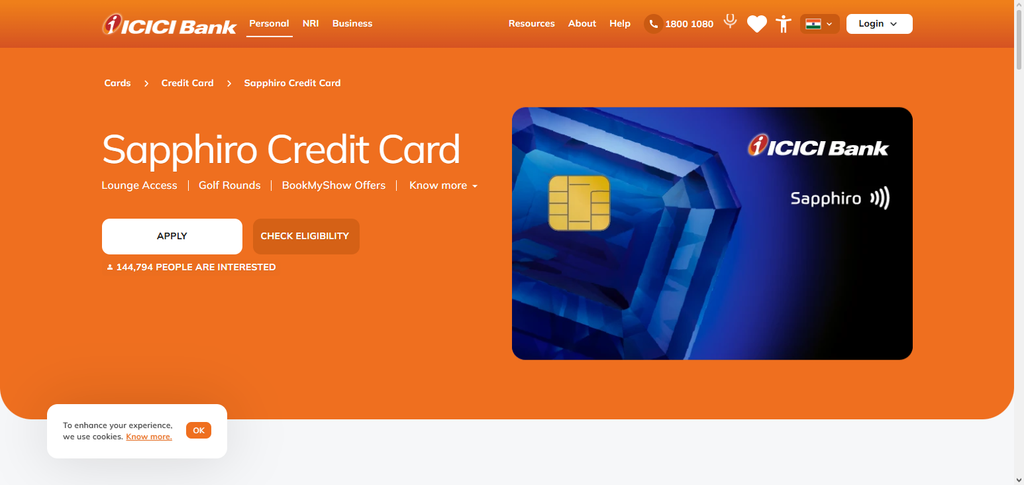 10 Credit Cards Offering Free Airport Lounge Access in 2026 10 ICICI Bank Sapphiro Visa Infinite