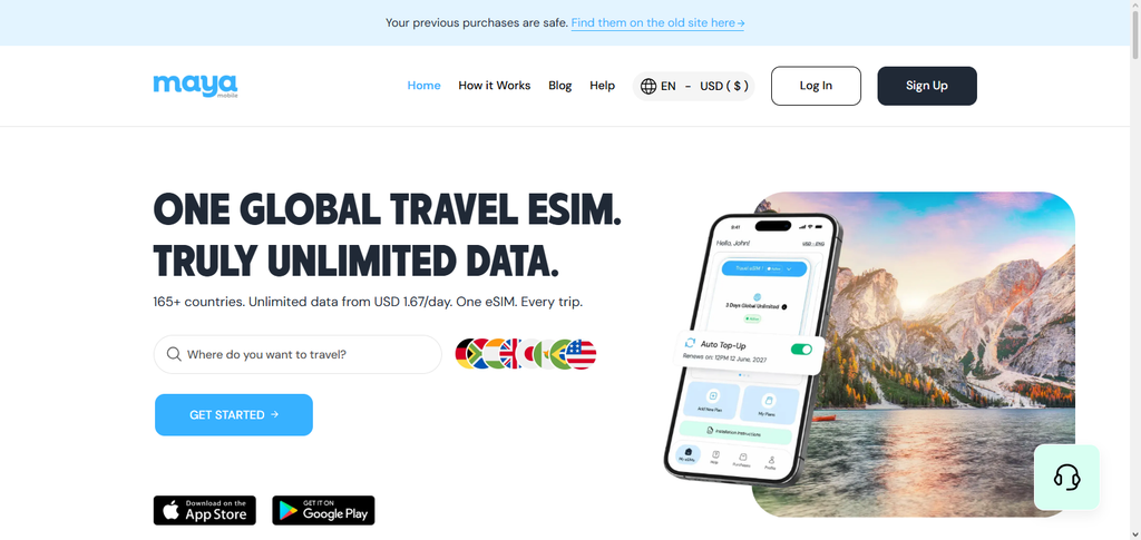 10 eSIMs With Unlimited Data for Multiple Countries 11 Maya Mobile