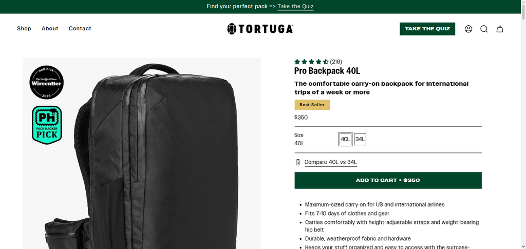 10 Travel Backpacks Airlines Rarely Flag as Oversized 3 . Tortuga Travel Backpack Pro 40L