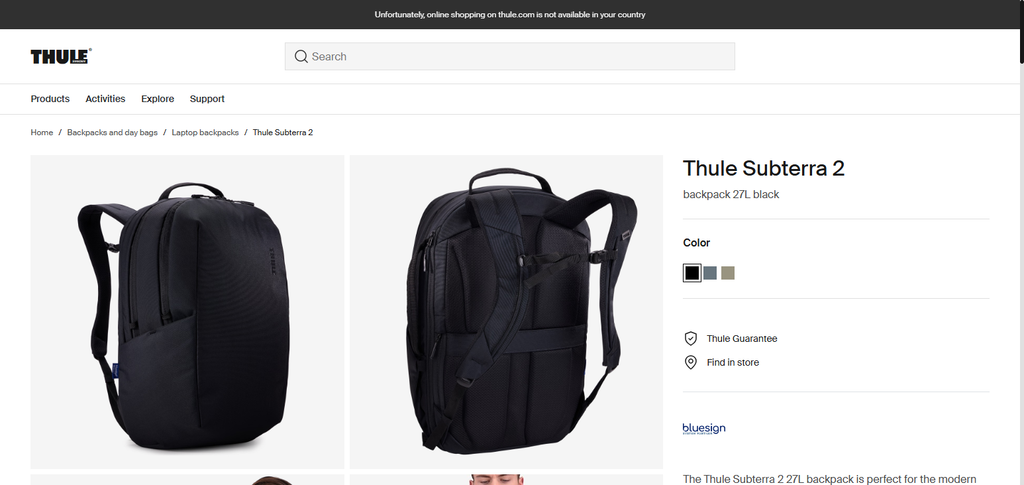 10 Travel Backpacks Airlines Rarely Flag as Oversized 8 Thule Subterra Backpack 27L