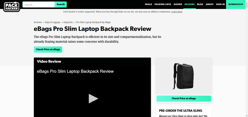 10 Travel Backpacks Airlines Rarely Flag as Oversized 10 eBags Professional Slim Laptop Backpack