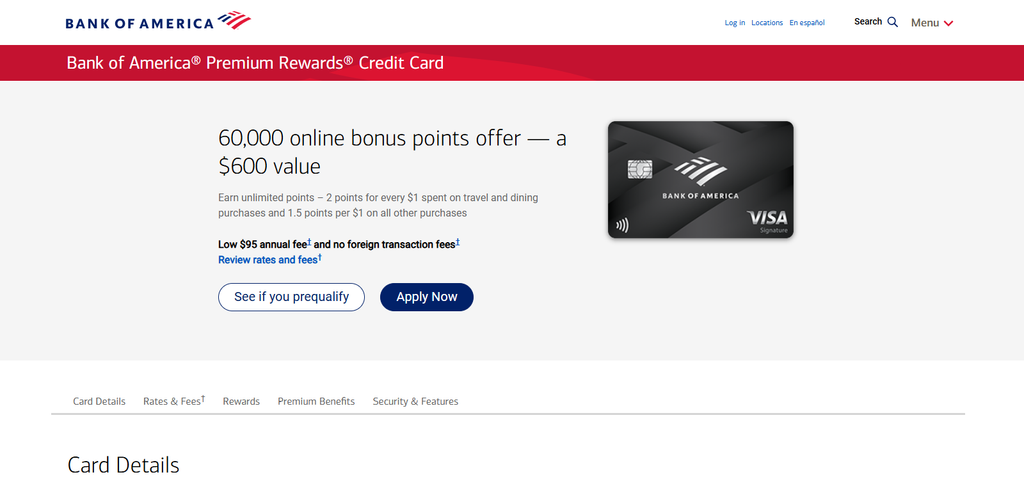 10 Travel Cards With TSA PreCheck & Global Entry Credits 5 Bank of America Premium Rewards®