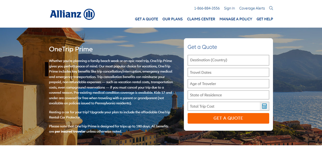 10 Top Medical Evacuation Insurance Policies Guide 9 Allianz OneTrip Prime