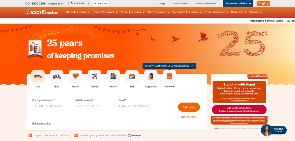 10 Travel Insurance Plans With 24/7 Human Support in 2026 5 ICICI Lombard