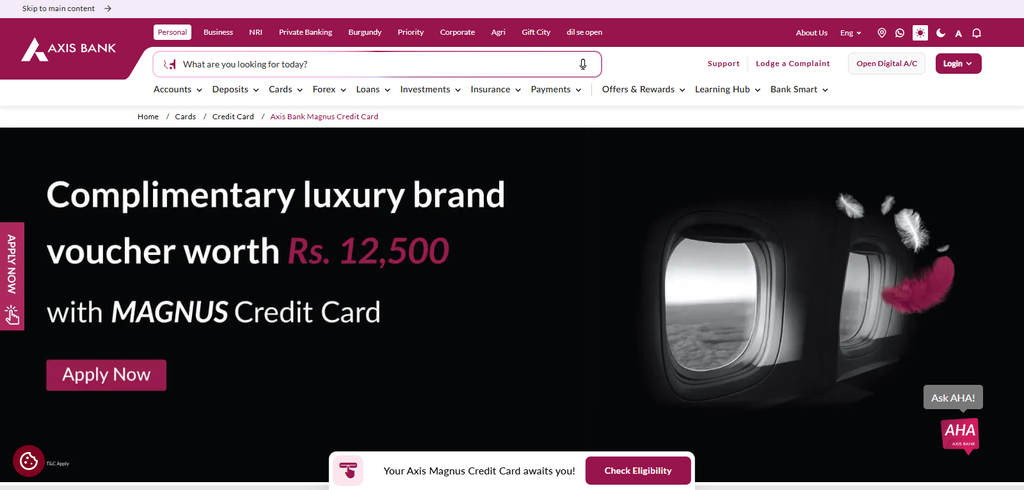 10 Prepaid Travel Cards With Zero FX Fees in 2026 9 Axis Bank Magnus Travel Card